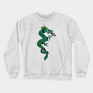 Chinese green dragon design Crewneck Sweatshirt